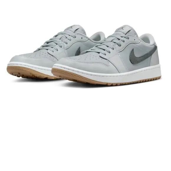 Air Jordan Men's 1 Low G Golf Shoes - Color: Wolf Grey/White
