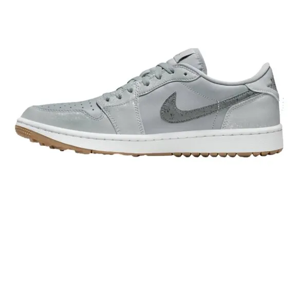 Air Jordan Men's 1 Low G Golf Shoes - Color: Wolf Grey/White