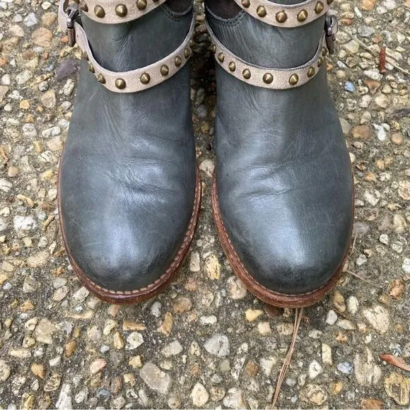 Alberto Fermani belted studded ankle biker boots 36