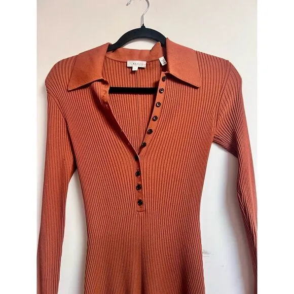 A.L.C. Lance Knit Dress In Cognac Women’s  Small fitted