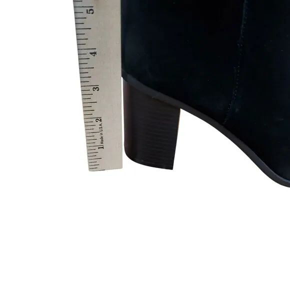 Aldo Black Ankle Boots Suede Leather Casual Zipper Ormosia US 10 Square Toe