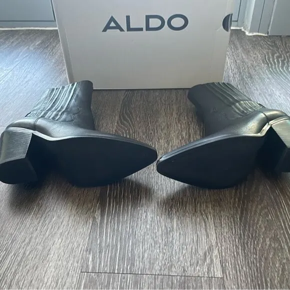 Aldo Women’s/Teen Cowboy Drerissa Ankle Western Booties Black Size 6.5