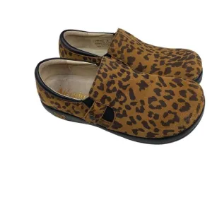 ALEGRIA Kar-402X Leather Slip-On Shoes With Double Gore Leopard Orange Black 38