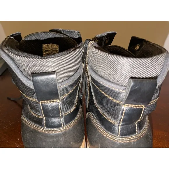 ALESBURY Men's Jaxx Boots Size 10.5 Lace Up Leather Tie Zipper Black