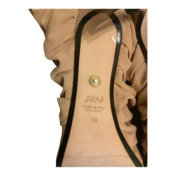 Alevi Women’s Neutral Pleated Accents Sock Boots Size: 9 | IT 39