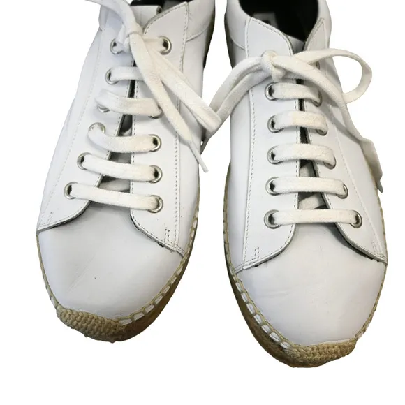 Alexander McQueen Espadrille Sneakers White Size 39 US 9 Platform Womens