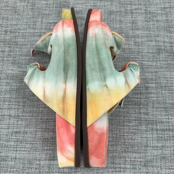Alexandre Birman Clarita Bow Tie Dye Slides‎ Sandals Size 38, US 8 Knot