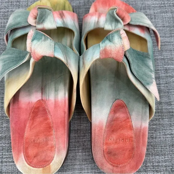 Alexandre Birman Clarita Bow Tie Dye Slides‎ Sandals Size 38, US 8 Knot