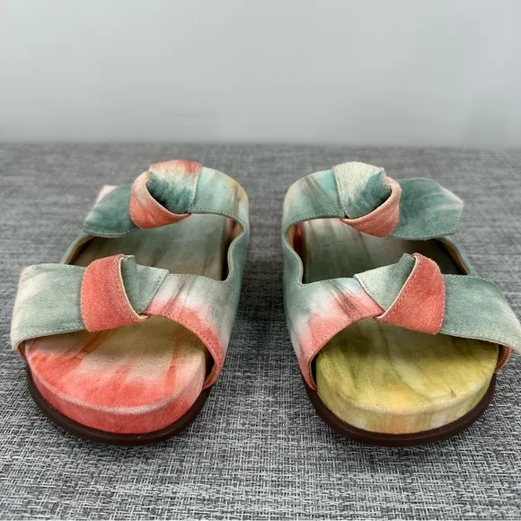 Alexandre Birman Clarita Bow Tie Dye Slides‎ Sandals Size 38, US 8 Knot
