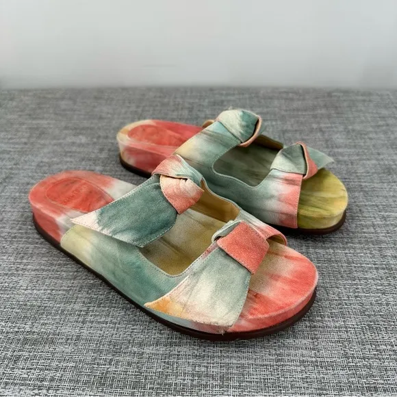 Alexandre Birman Clarita Bow Tie Dye Slides‎ Sandals Size 38, US 8 Knot