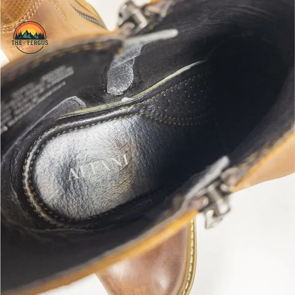 Alfani Jayce Brown Real Leather Zip Ankle Boots Made In Bangladesh Mens Size 13