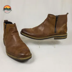 Alfani Jayce Brown Real Leather Zip Ankle Boots Made In Bangladesh Mens Size 13