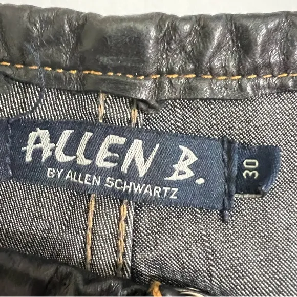 Allen B. by Allen Schwartz Leather Waistband Bootcut Jeans Size 30 USA Made Y2K