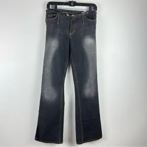 Allen B. by Allen Schwartz Leather Waistband Bootcut Jeans Size 30 USA Made Y2K