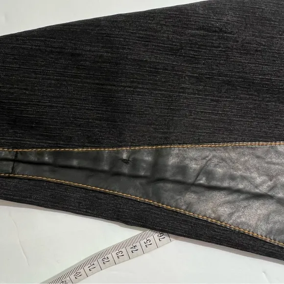 Allen B. by Allen Schwartz Leather Waistband Bootcut Jeans Size 30 USA Made Y2K
