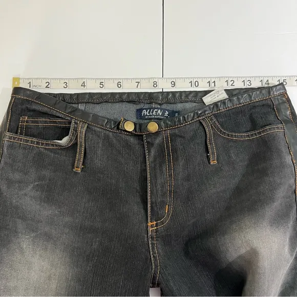 Allen B. by Allen Schwartz Leather Waistband Bootcut Jeans Size 30 USA Made Y2K