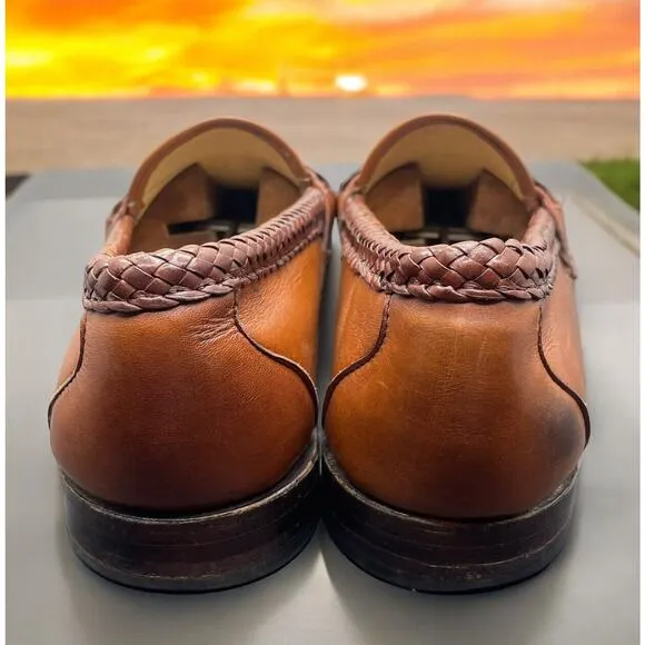 Allen Edmonds AE Newcomb USA Shoes Brown Leather Loafers Mens 10.5 Fast Ship