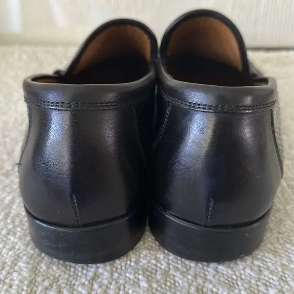 Allen Edmonds &quot;Positano&quot; Loafers Handmade Italy Mens 10.5 B Black Leather Shoes