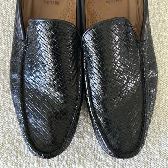 Allen Edmonds &quot;Positano&quot; Loafers Handmade Italy Mens 10.5 B Black Leather Shoes