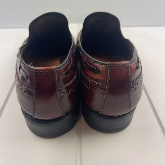 Allen Edmonds Berwick Mens Size 8 Ox-Blood Leather Tassel Wingtip Brogue Loafers