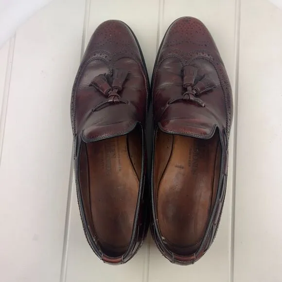 Allen Edmonds Berwick Mens Size 8 Ox-Blood Leather Tassel Wingtip Brogue Loafers