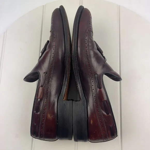 Allen Edmonds Berwick Mens Size 8 Ox-Blood Leather Tassel Wingtip Brogue Loafers