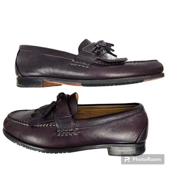 Allen Edmonds Danforth Kilted Tassel Loafers Cordovan Brown Size 9.5 D