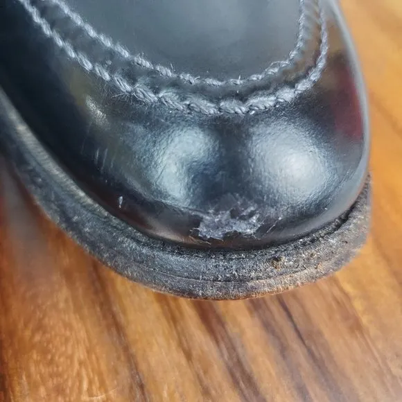 Allen Edmonds Loafers Mens 11.5 C Black Leather Slip On Moc Toe Dress Shoes