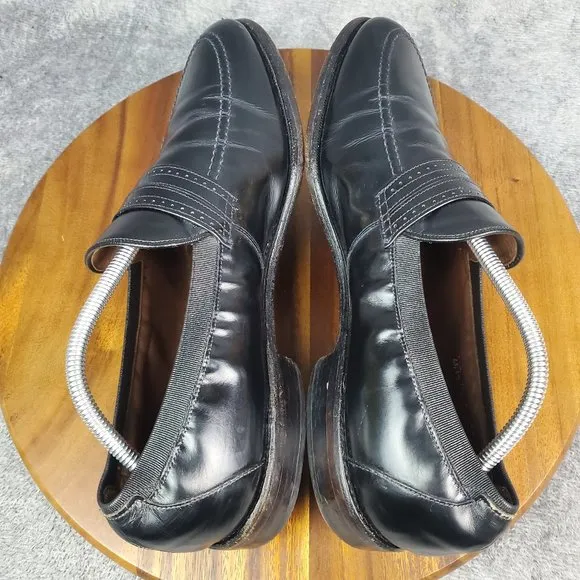 Allen Edmonds Loafers Mens 11.5 C Black Leather Slip On Moc Toe Dress Shoes