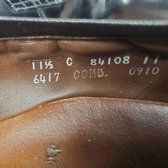Allen Edmonds Loafers Mens 11.5 C Black Leather Slip On Moc Toe Dress Shoes