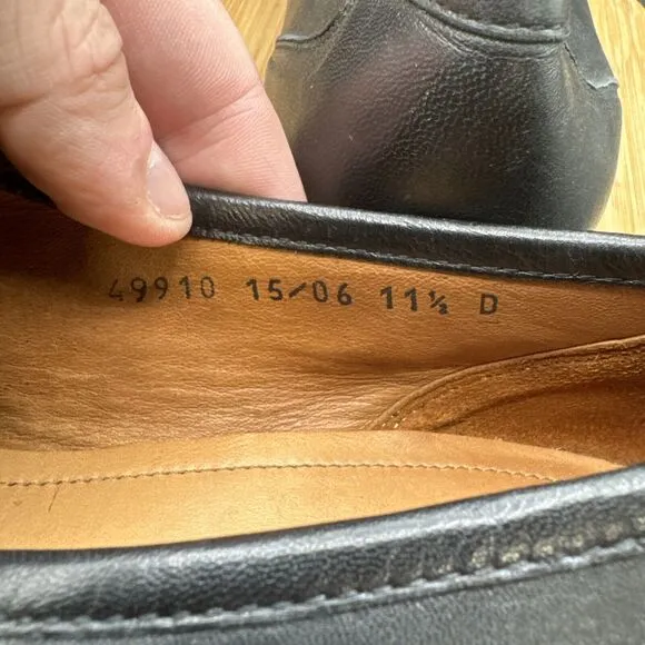Allen Edmonds Lugano Mens Size 11.5 D Venetian Loafers Black Leather Dress Shoes