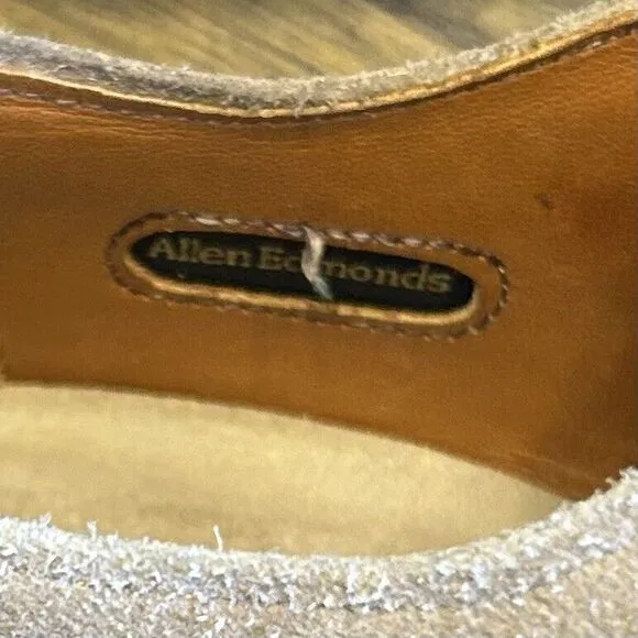 Allen Edmonds Shoes Mens 9 D Tan Taupe Suede‎ Oxfords Vibram Gumlite Work Casual