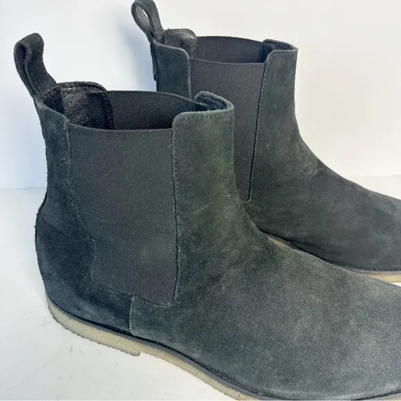 AllSaints Rhett Black Chelsea Suede Boots 45/12