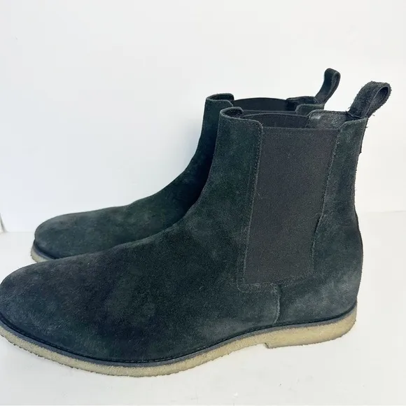 AllSaints Rhett Black Chelsea Suede Boots 45/12