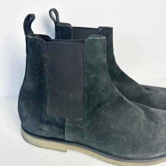 AllSaints Rhett Black Chelsea Suede Boots 45/12