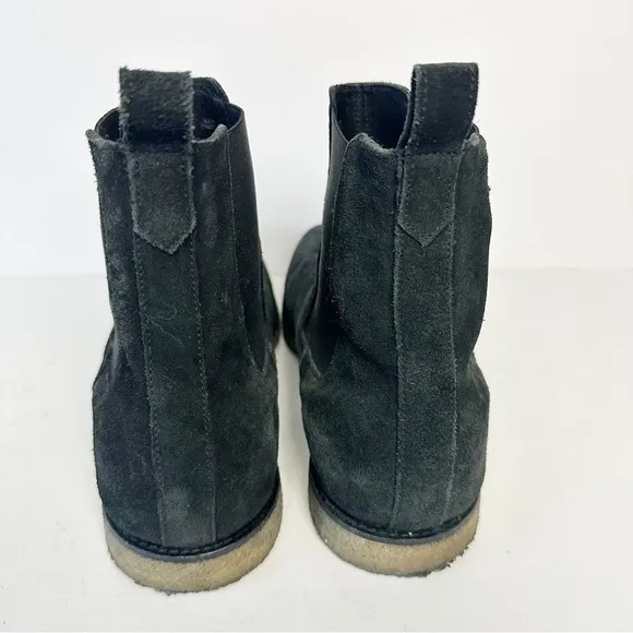 AllSaints Rhett Black Chelsea Suede Boots 45/12