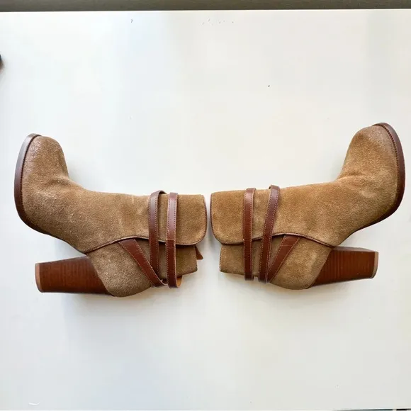ALLSAINTS Victoria Leather Heel Boot Bootie Tobacco Brown Size 36/5