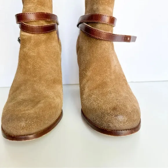 ALLSAINTS Victoria Leather Heel Boot Bootie Tobacco Brown Size 36/5