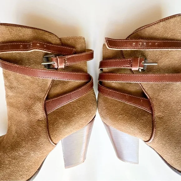 ALLSAINTS Victoria Leather Heel Boot Bootie Tobacco Brown Size 36/5