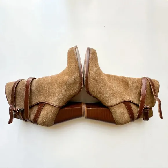 ALLSAINTS Victoria Leather Heel Boot Bootie Tobacco Brown Size 36/5