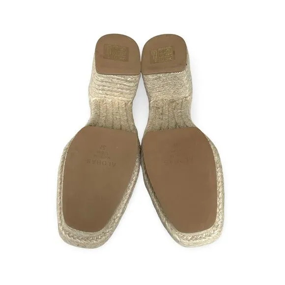 Alohas Free People Celeste Platform Clogs Size 6.5 EU 37 Ivory Cream Spain Made