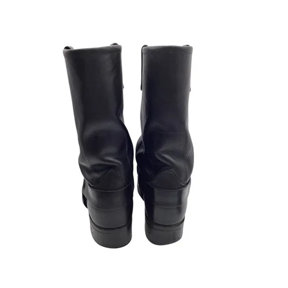 Alpoo Leather Bike Boots Black Size 11.5