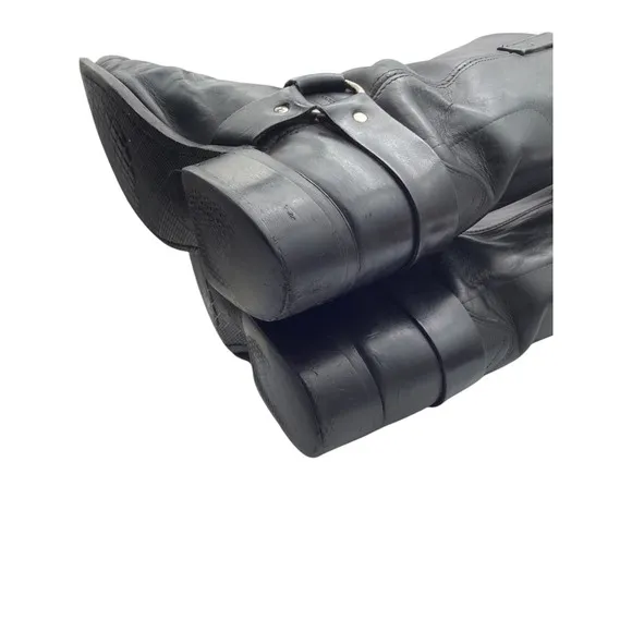 Alpoo Leather Bike Boots Black Size 11.5