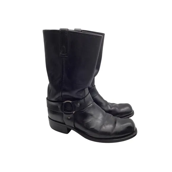 Alpoo Leather Bike Boots Black Size 11.5