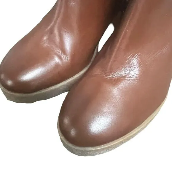 Amalfi By Rangoni Cognac Brown Longobarda Heeled Ankle Boots 8.5 Mod