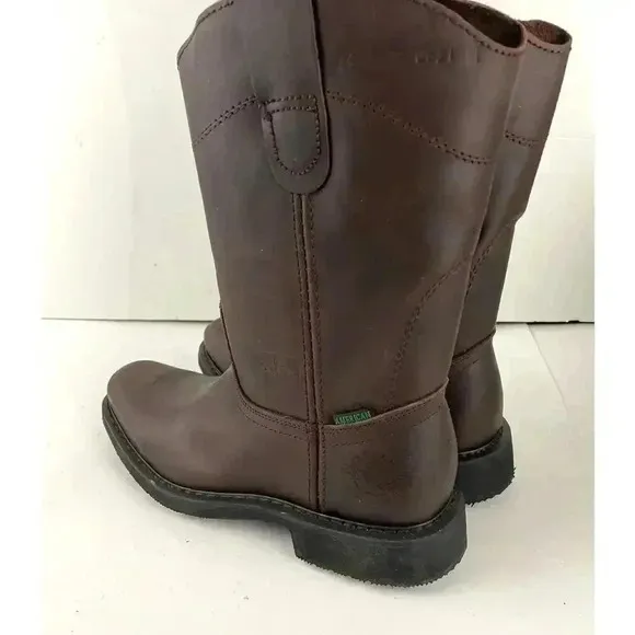 American Welt Cowboy Roper Style Work Boots Square Toe Leather Welt 26 US Mens 8