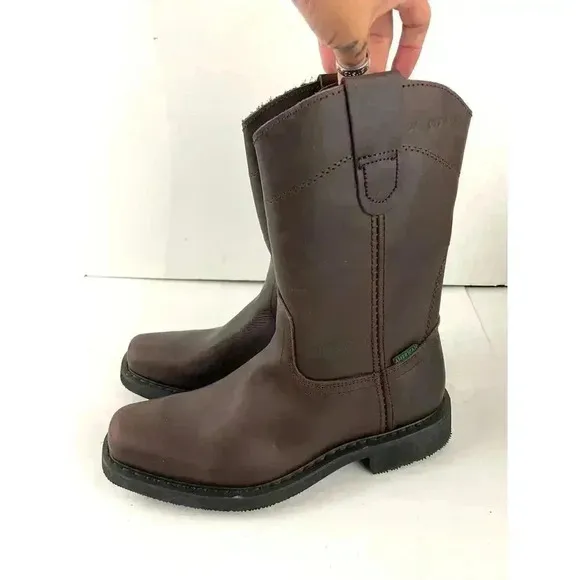 American Welt Cowboy Roper Style Work Boots Square Toe Leather Welt 26 US Mens 8