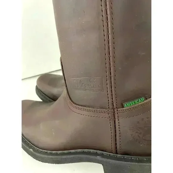 American Welt Cowboy Roper Style Work Boots Square Toe Leather Welt 26 US Mens 8