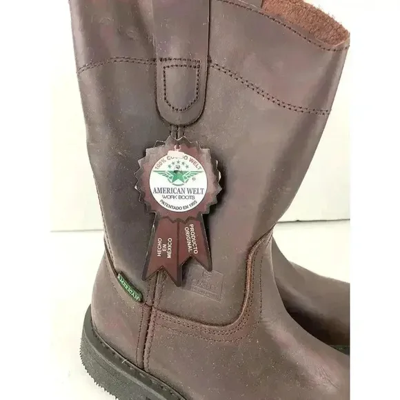 American Welt Cowboy Roper Style Work Boots Square Toe Leather Welt 26 US Mens 8