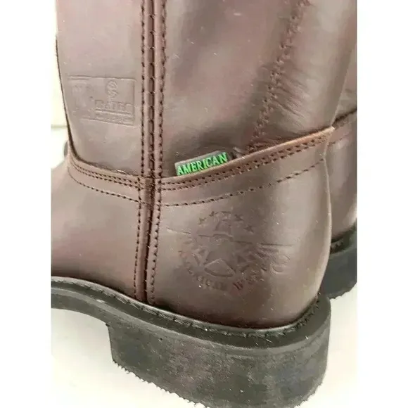 American Welt Cowboy Roper Style Work Boots Square Toe Leather Welt 26 US Mens 8